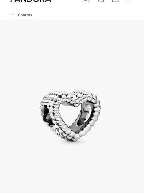 Pandora Silver Beaded Open Heart Charm
